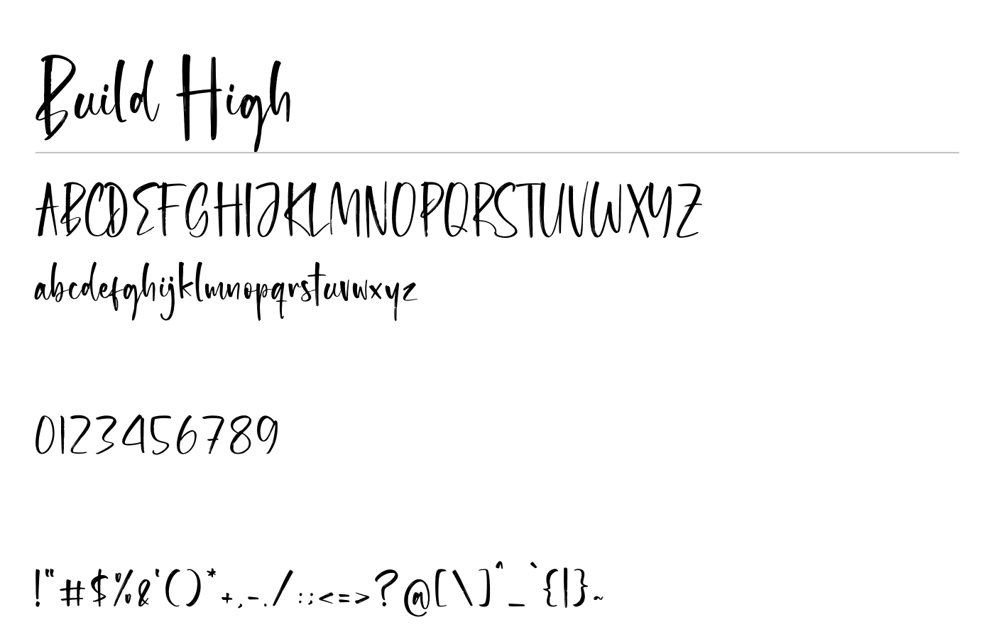 Build High Font preview