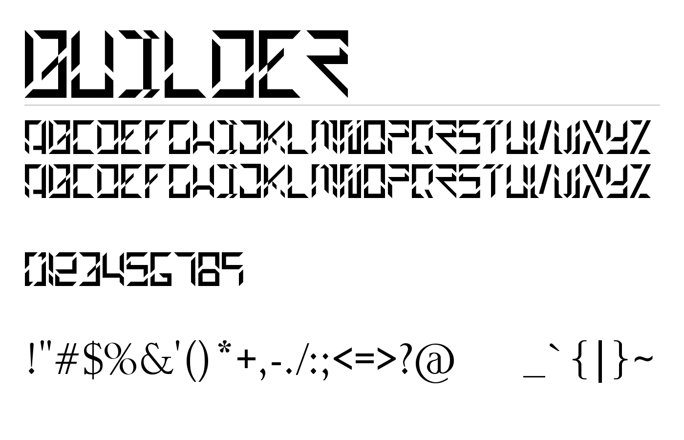 BUILDER Font preview