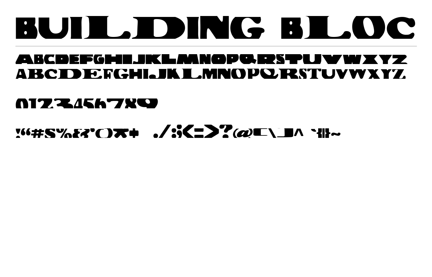 Building Bloc Font preview