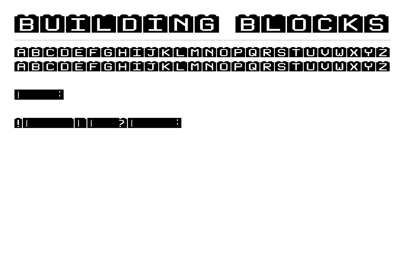 Building Blocks Font preview