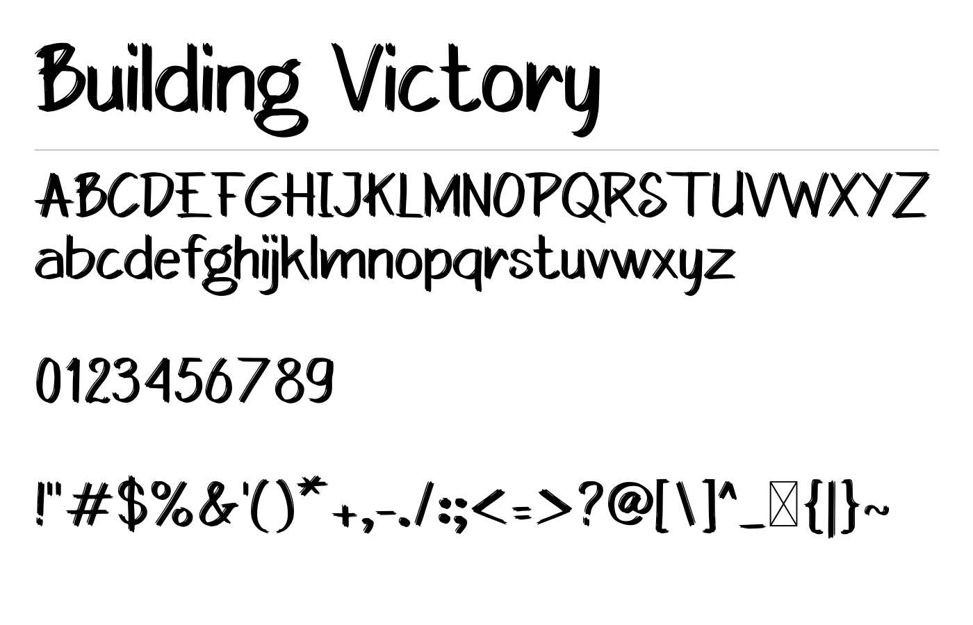 Building Victory Font preview