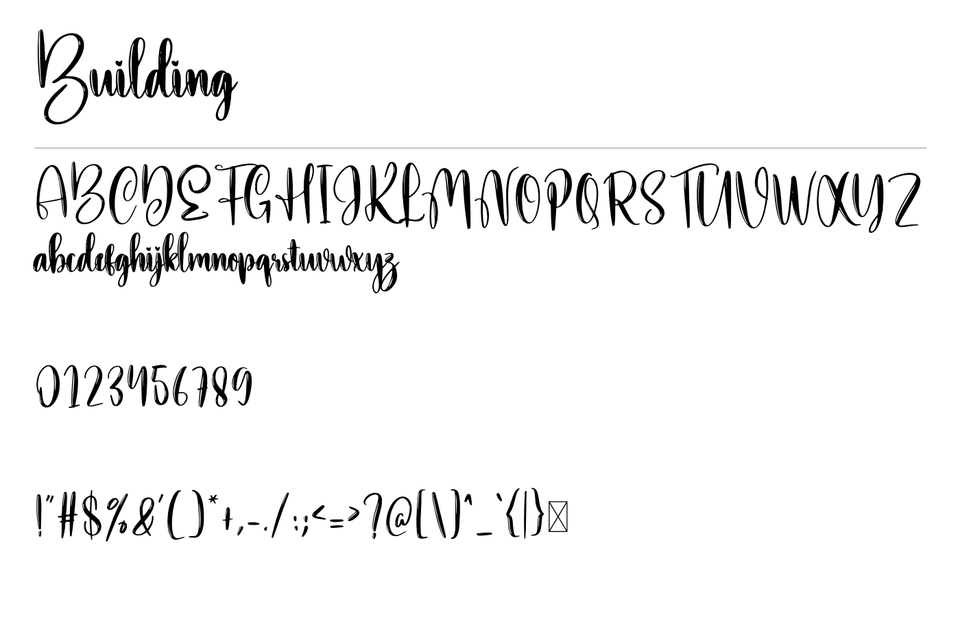 Building Font preview