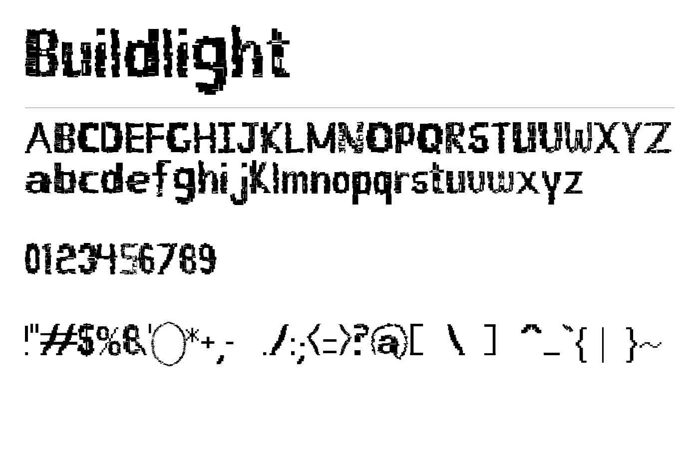 Buildlight Font preview