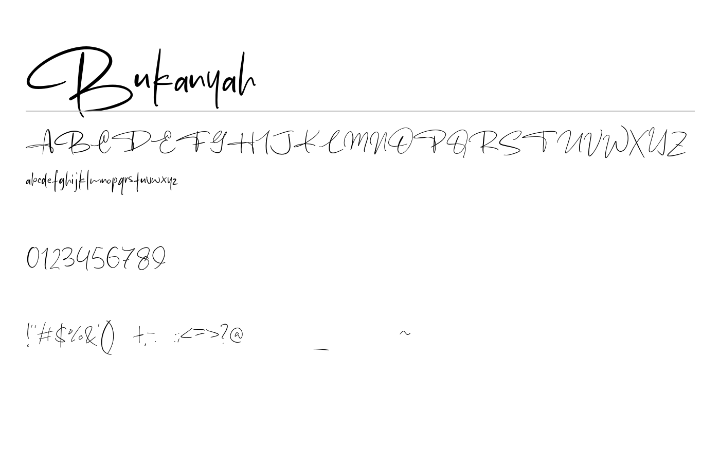 Bukanyah Font preview