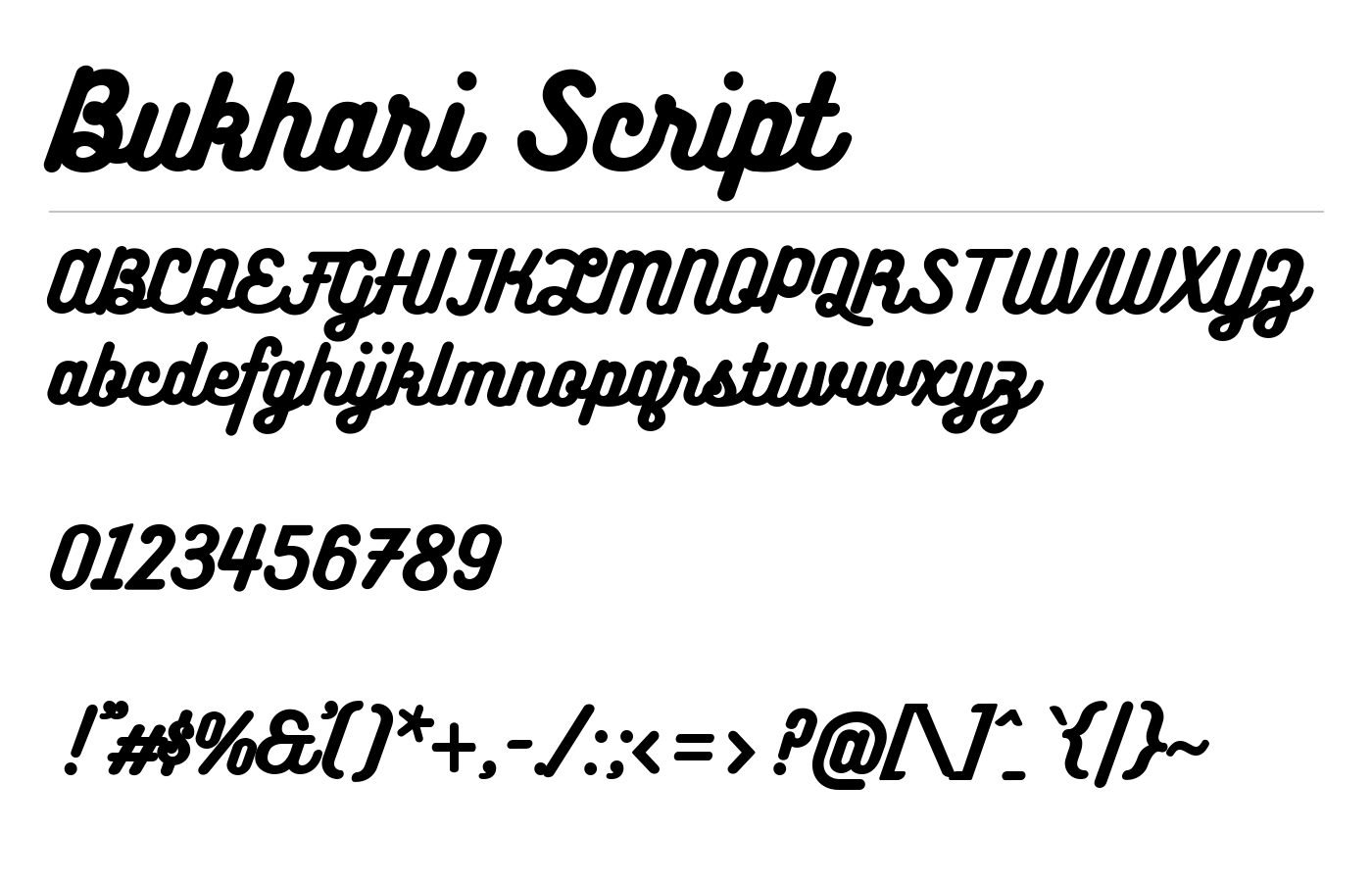 Bukhari Script Font preview