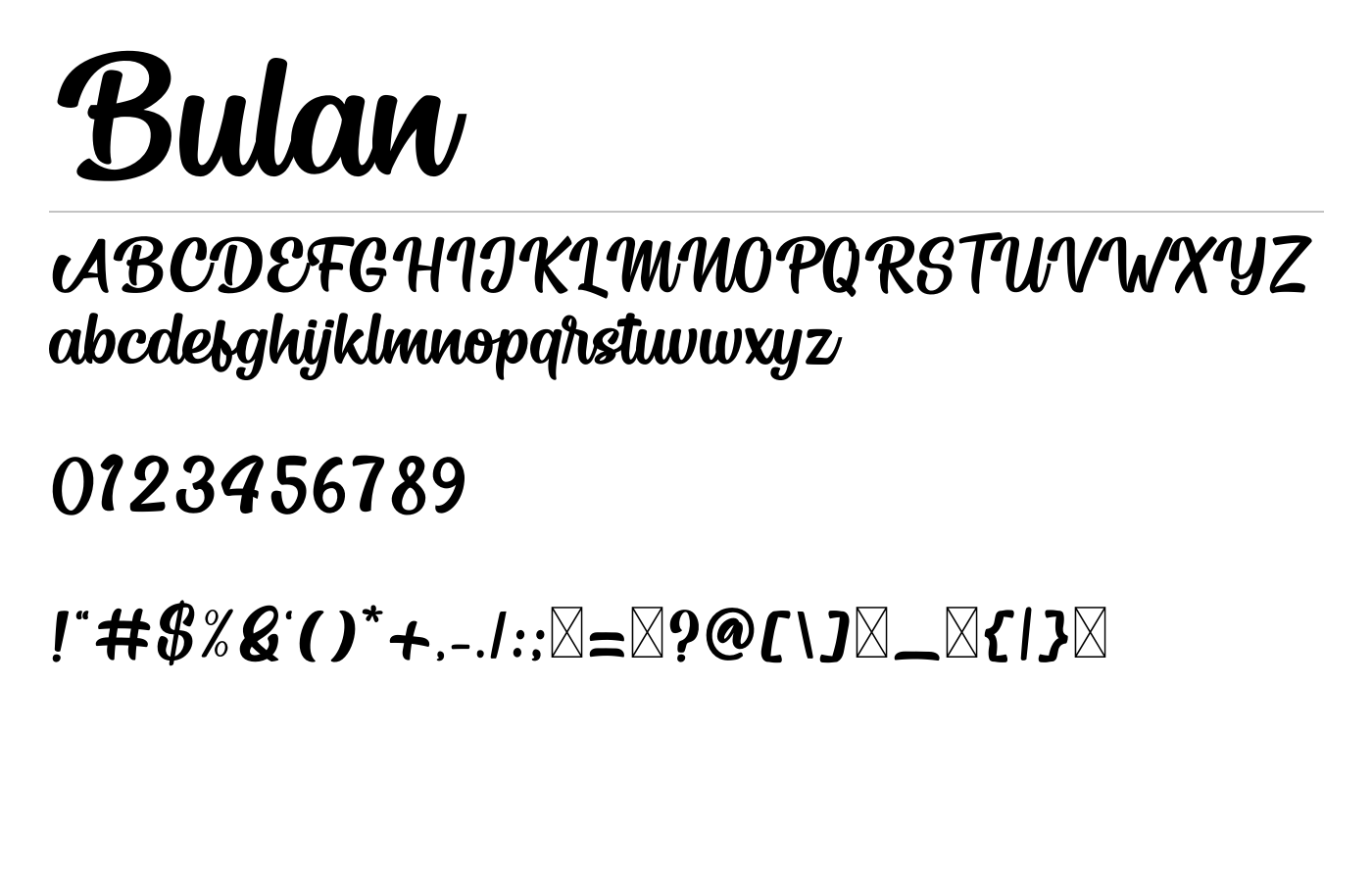 Bulan Font preview