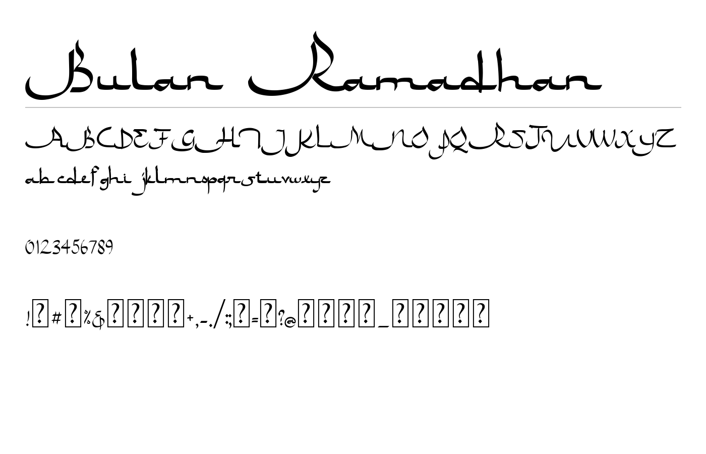 Bulan Ramadhan Font preview