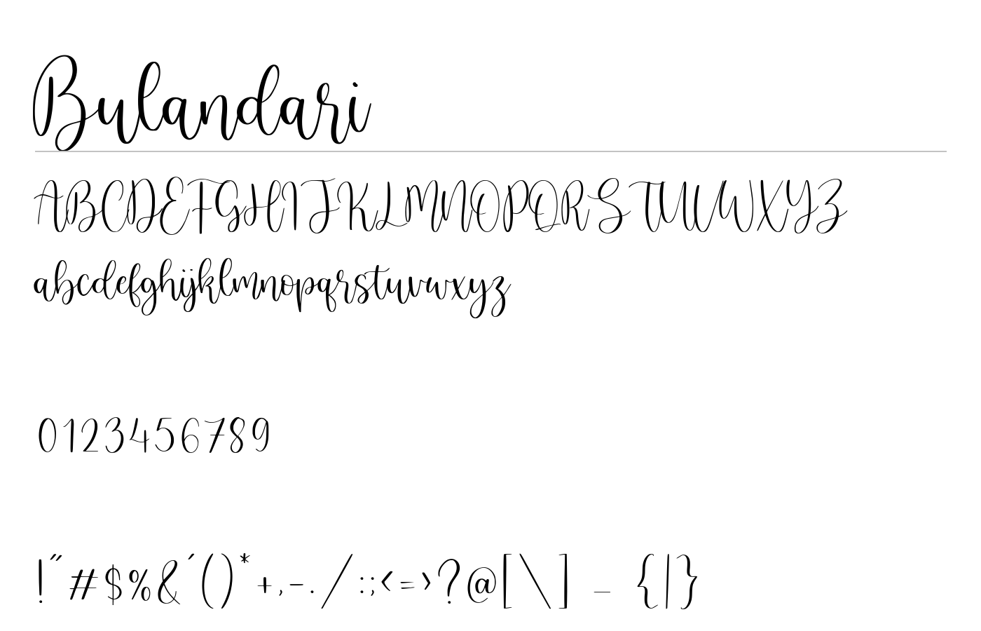 Bulandari Font preview