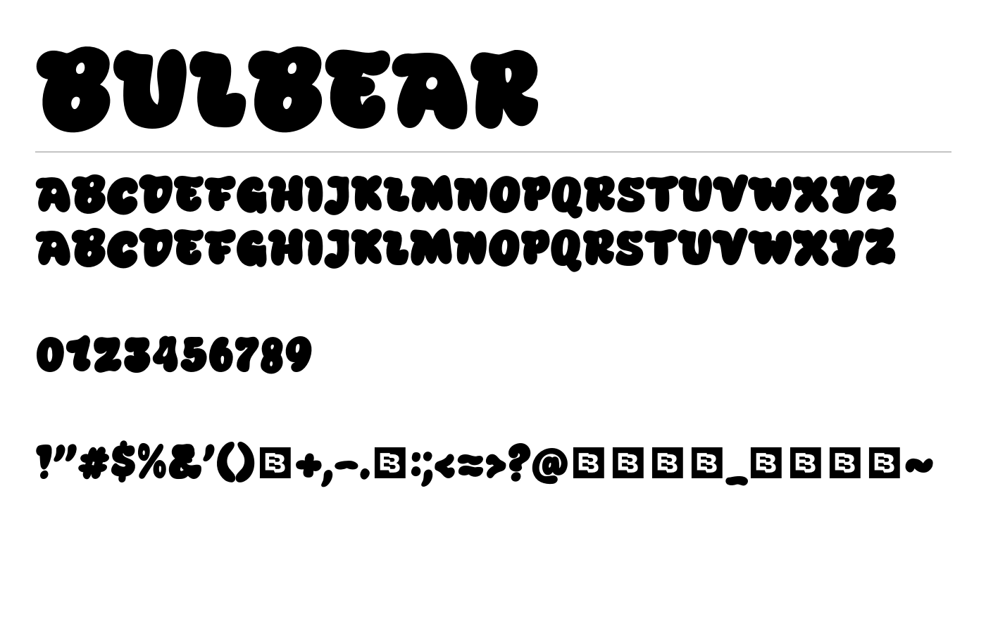 Bulbear Font preview