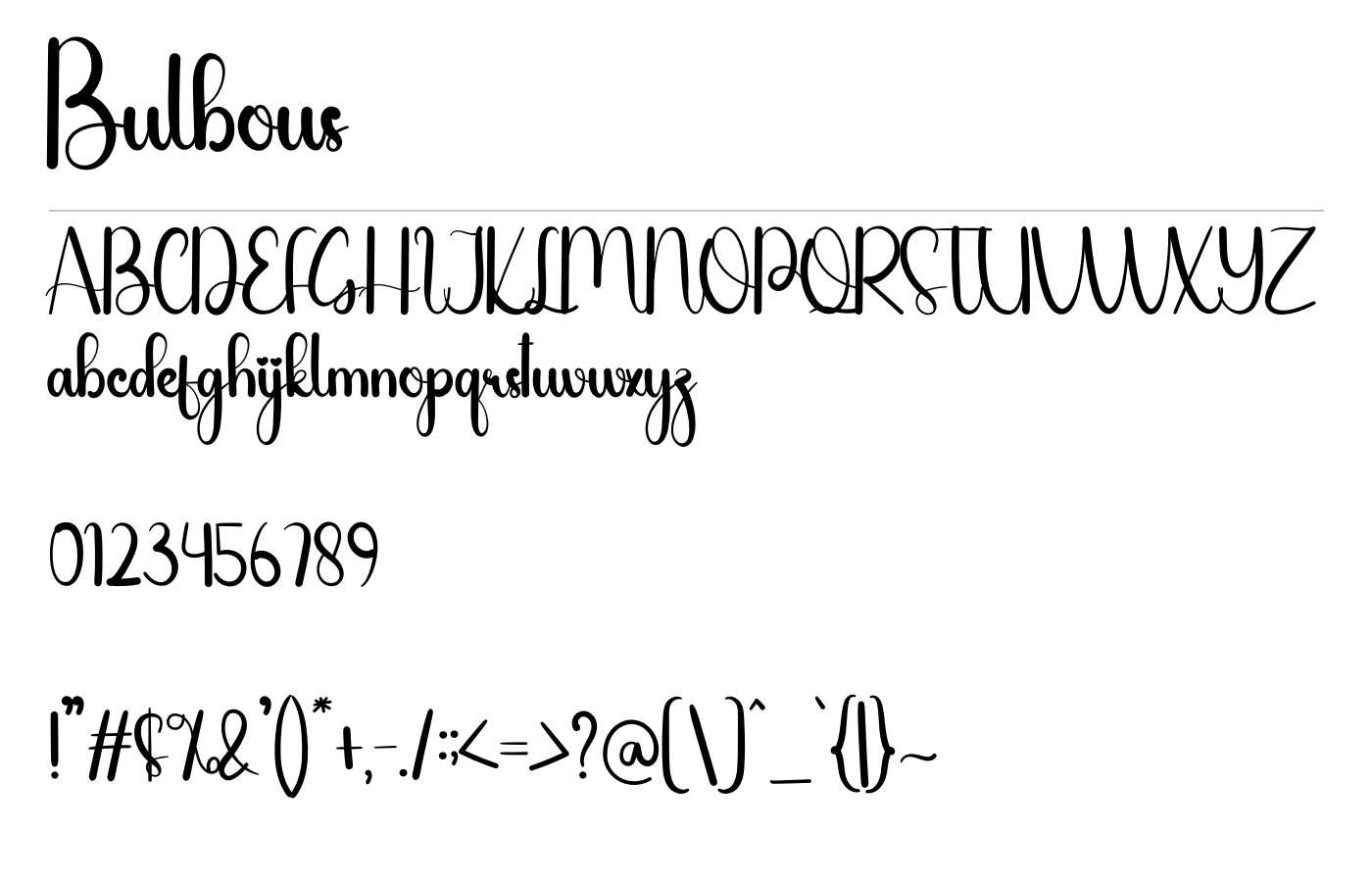 Bulbous Font preview