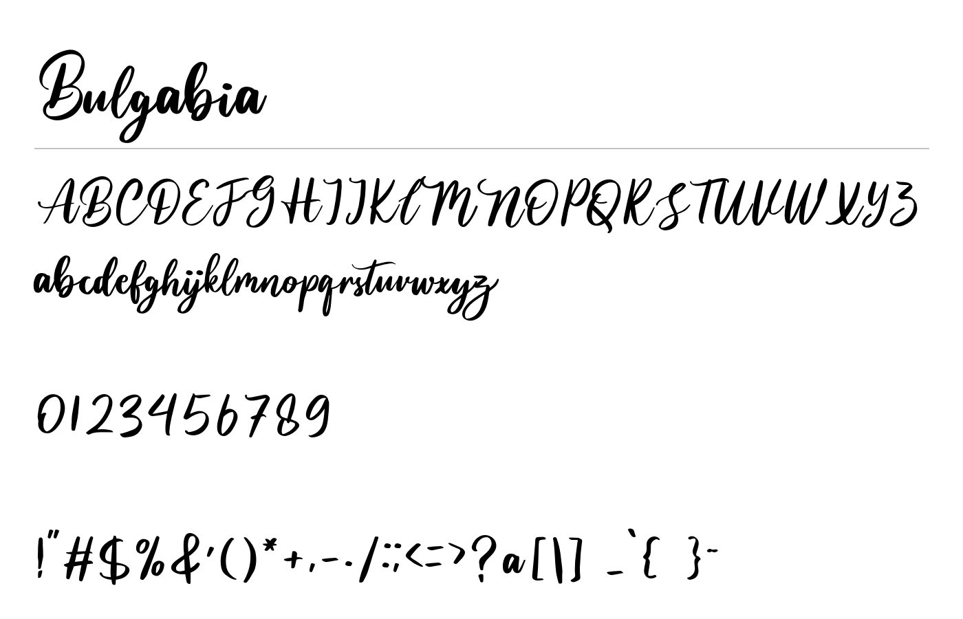Bulgabia Font preview