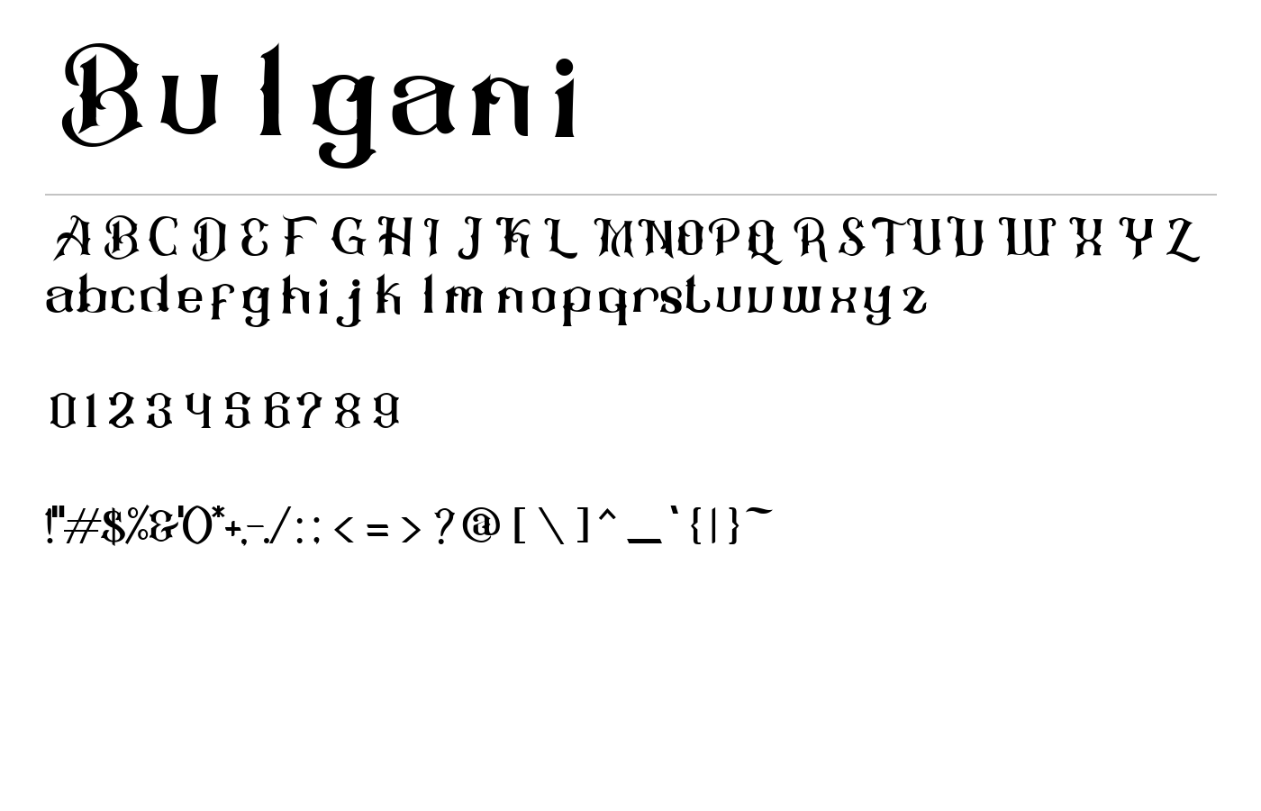Bulgani Font preview