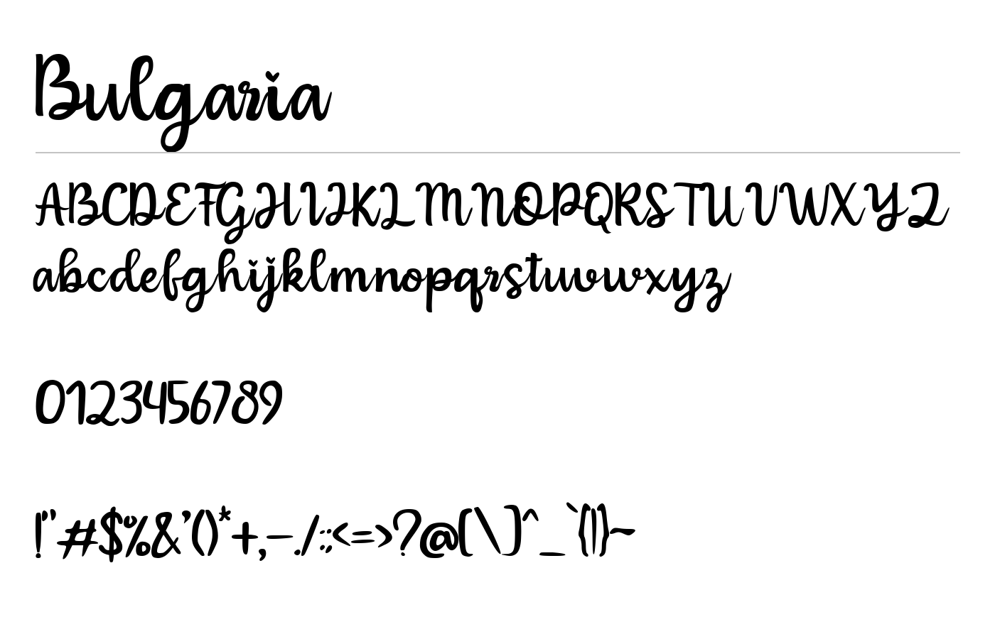Bulgaria Font preview