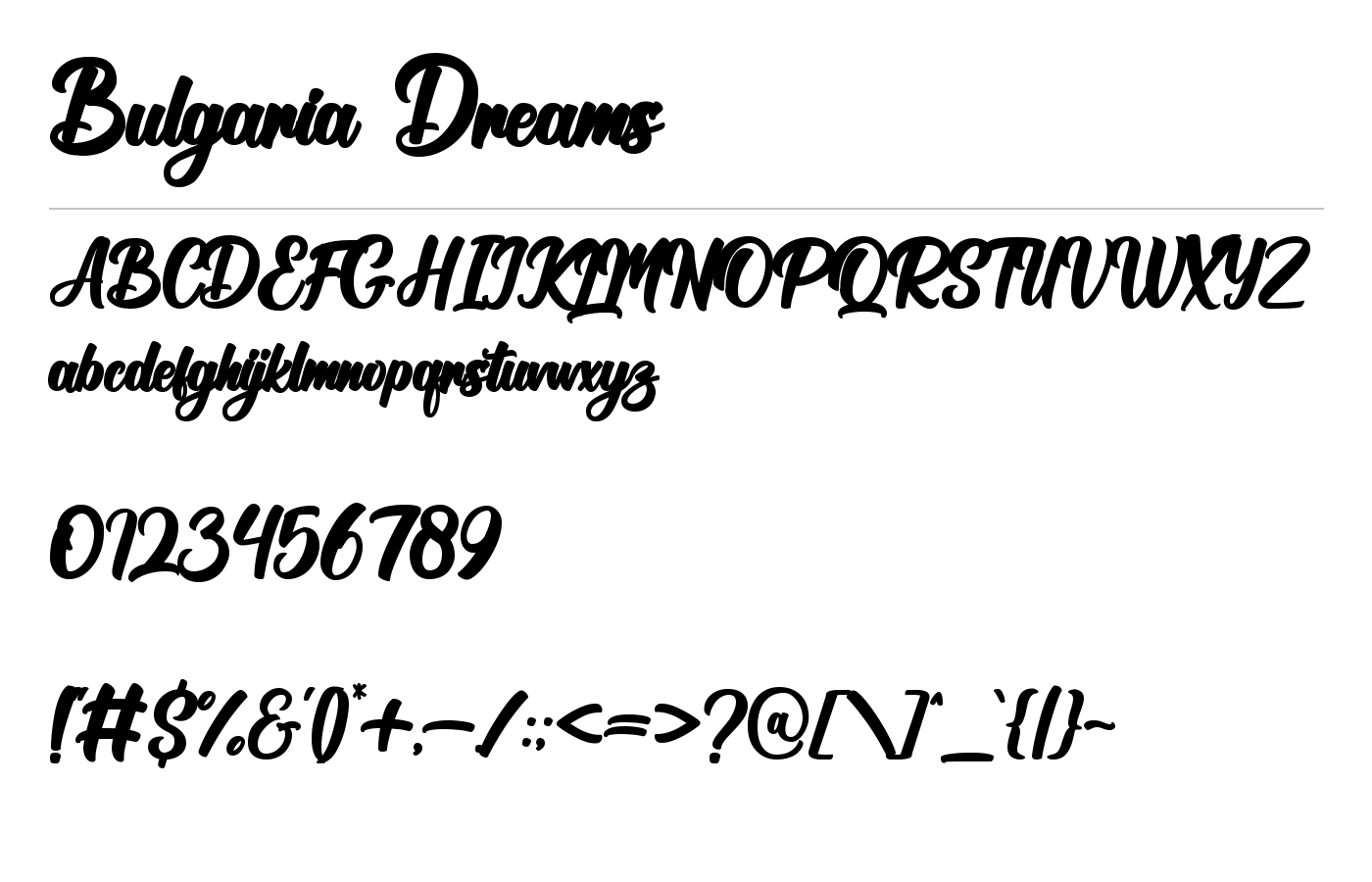 Bulgaria Dreams Font preview