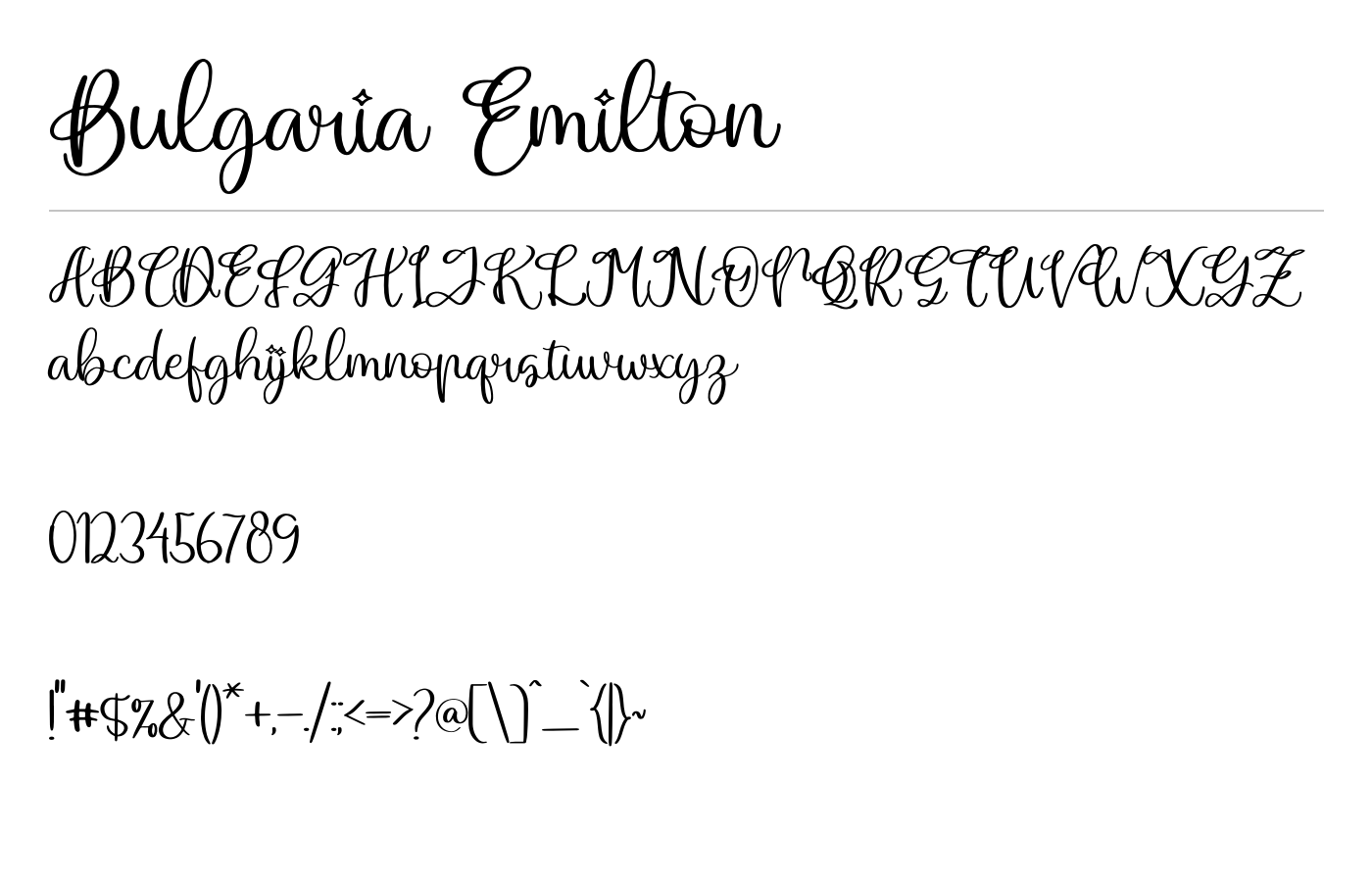 Bulgaria Emilton Font preview