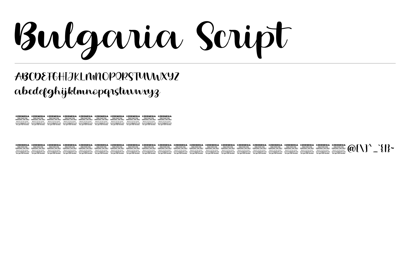 Bulgaria Script Font preview