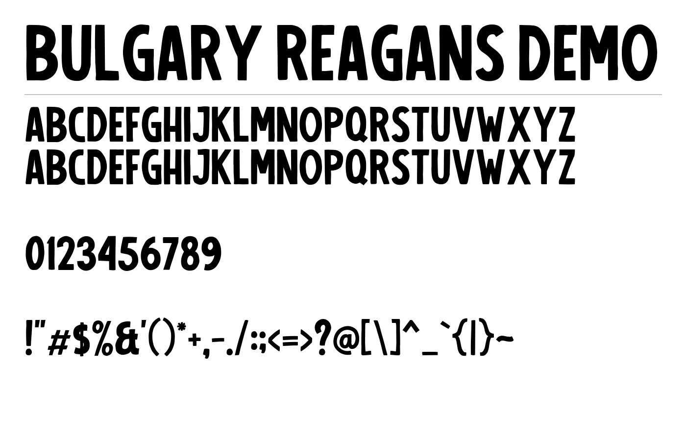 Bulgary Reagans Demo Font preview