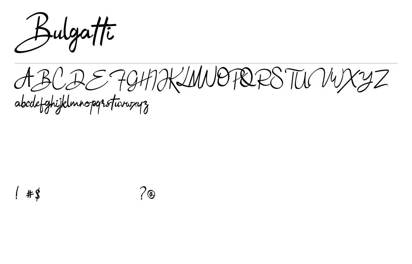 Bulgatti Luxury Font preview