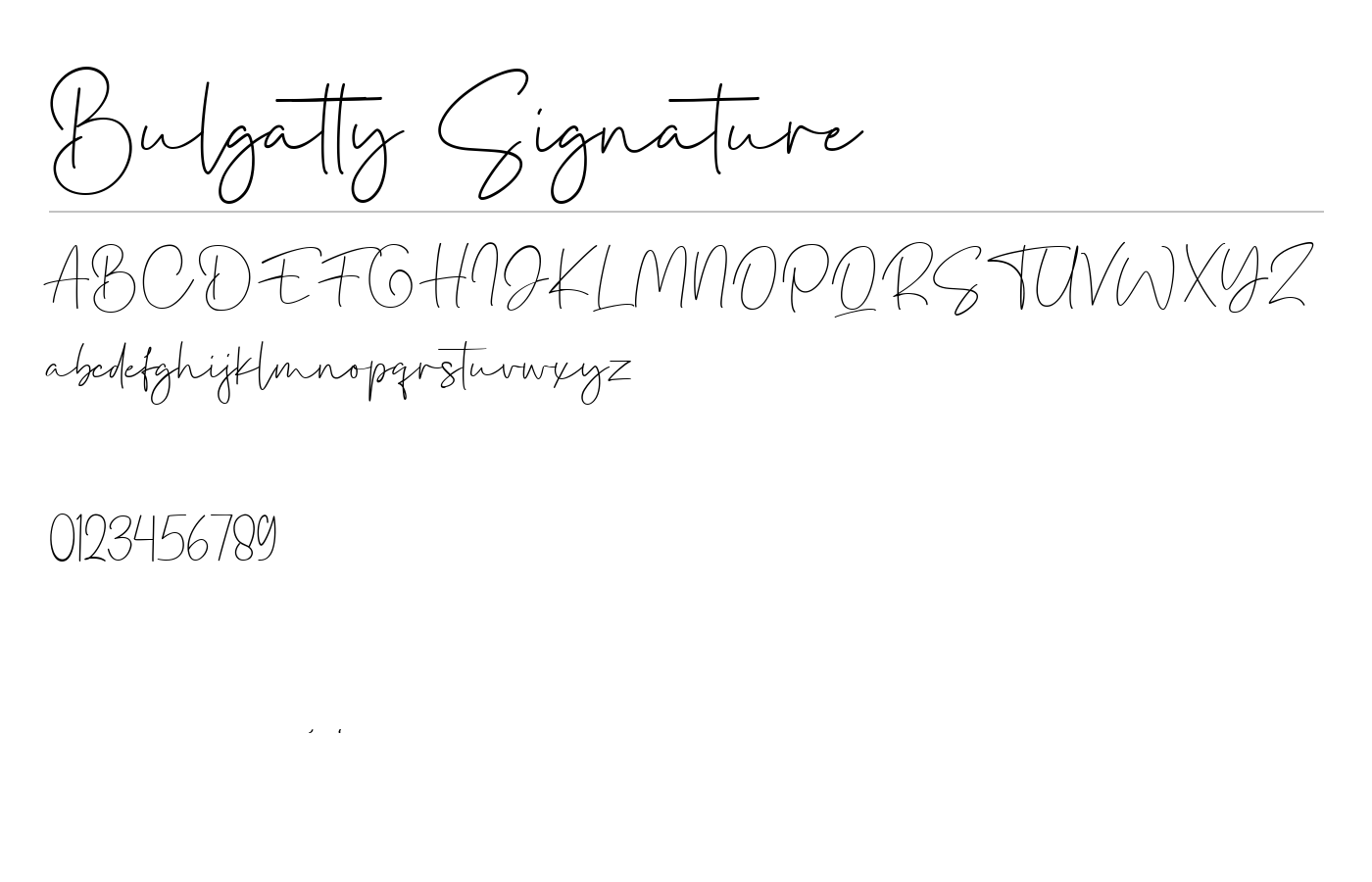 Bulgatty Signature Font preview