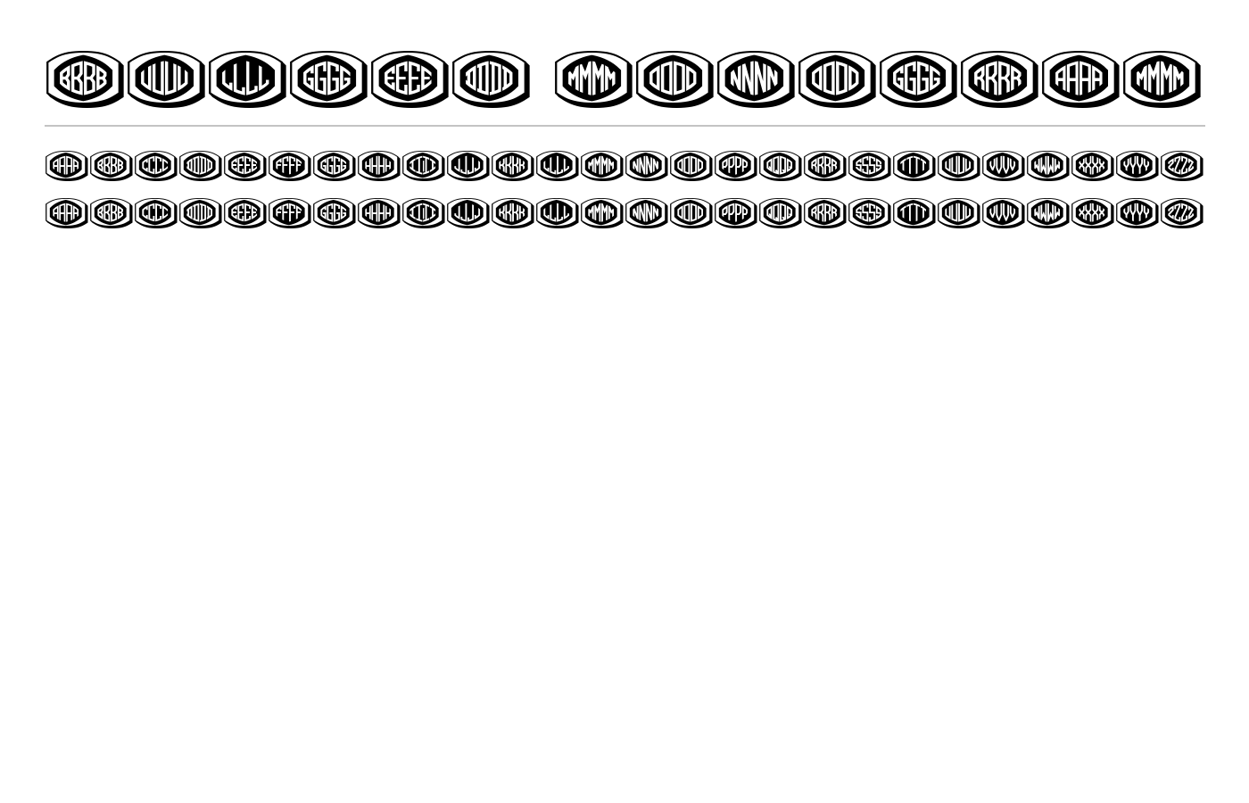 Bulged Monogram Font preview