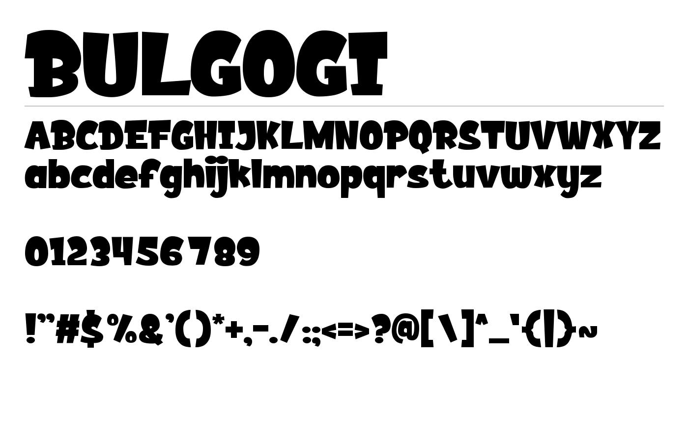 BULGOGI Font preview