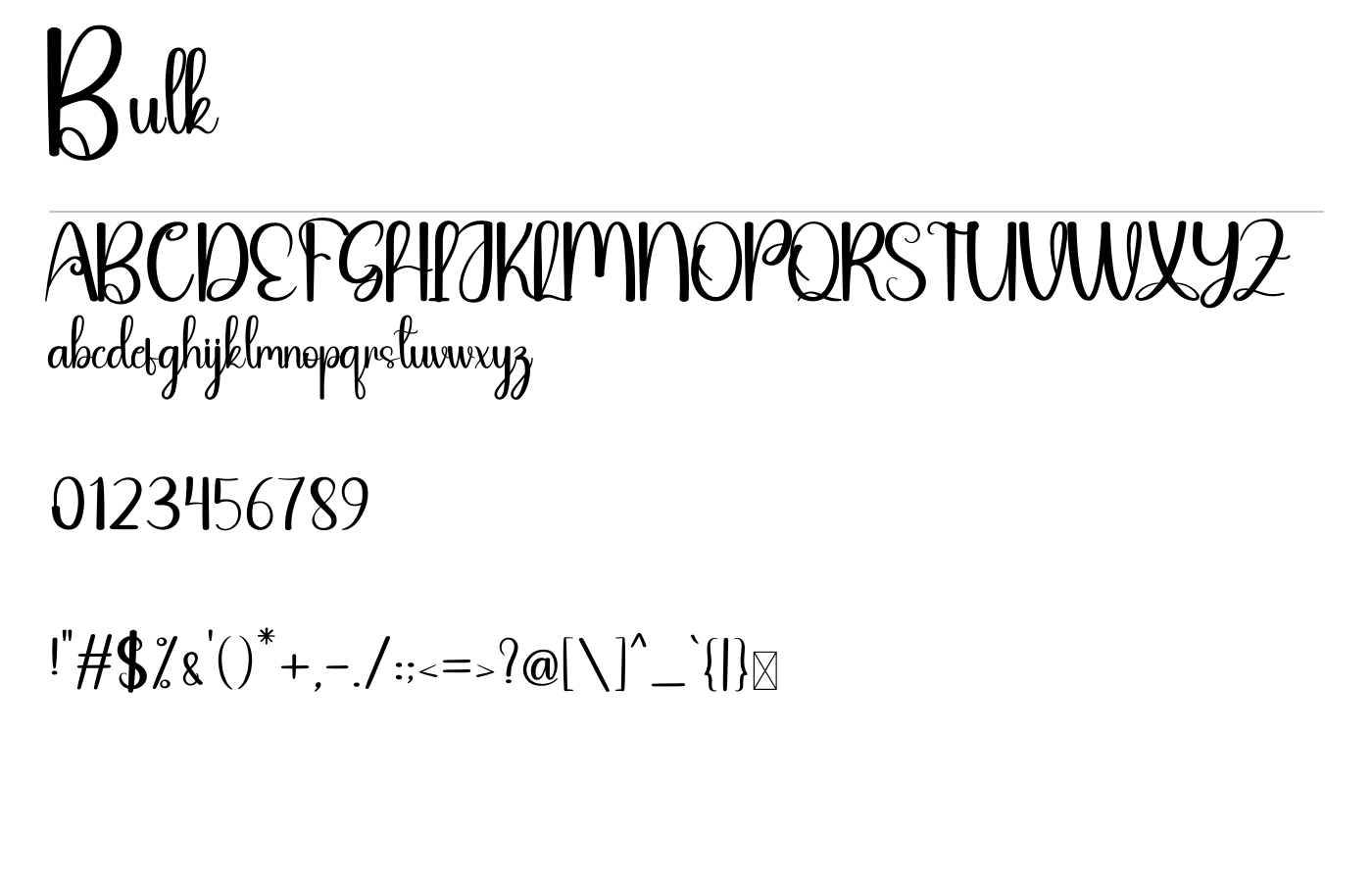 Bulk Font preview