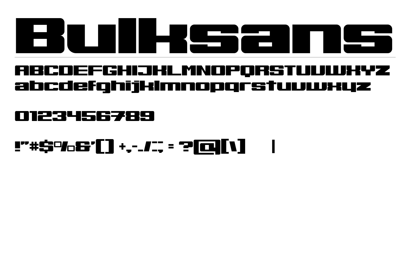 Bulksans Font preview