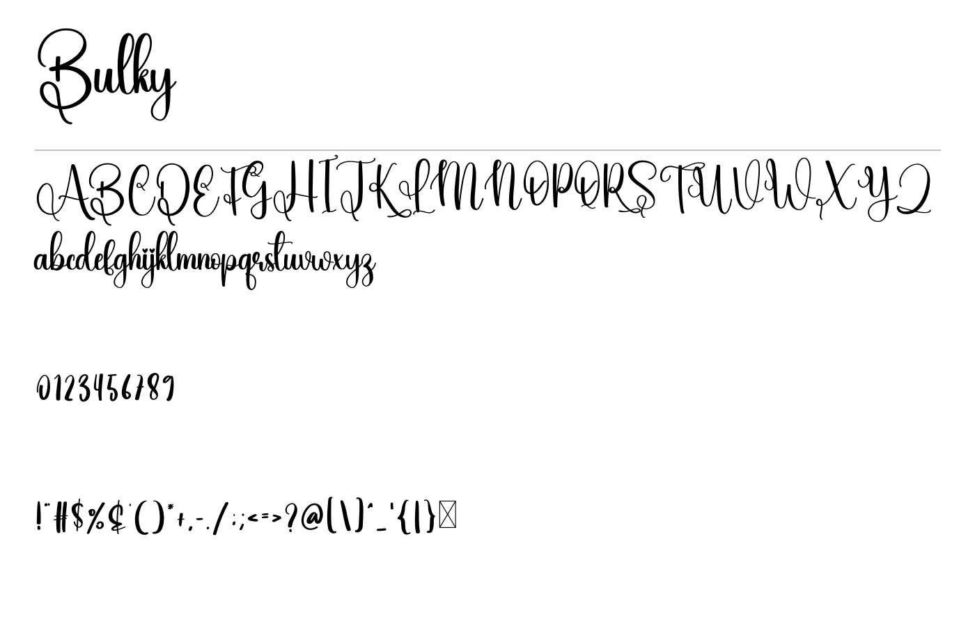 Bulky Font preview