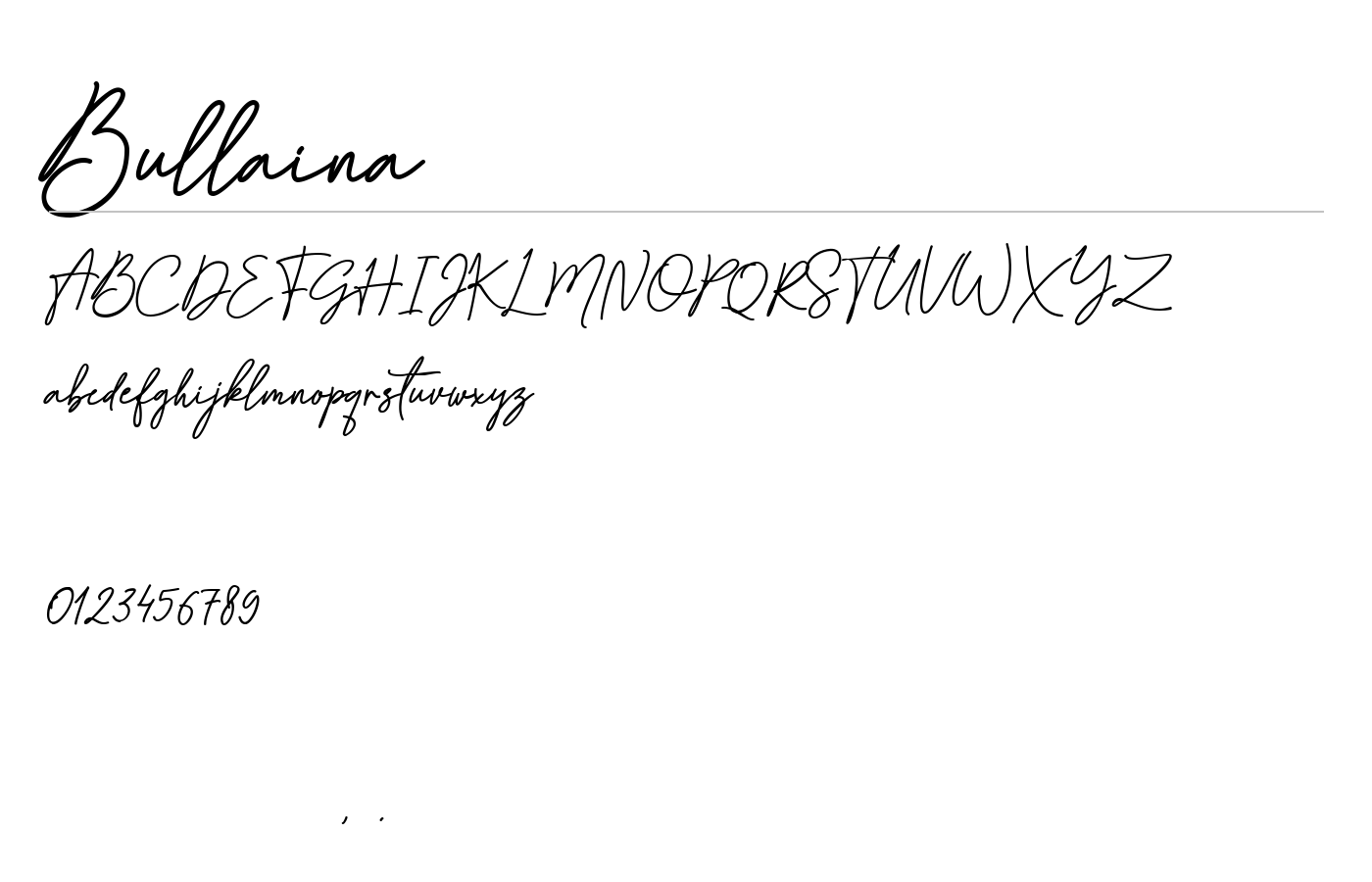 Bullaina Font preview