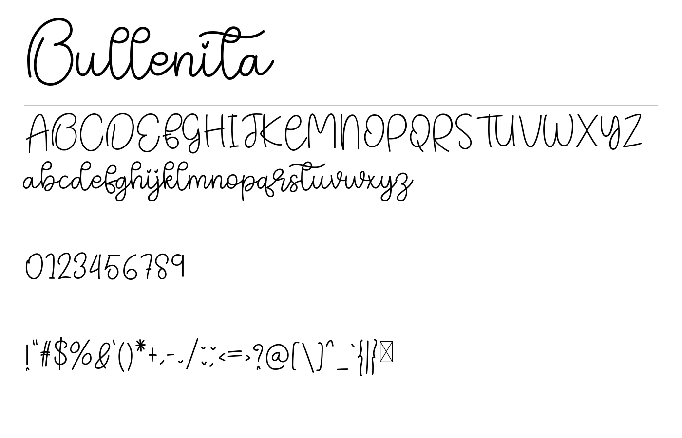 Bullenita Font preview