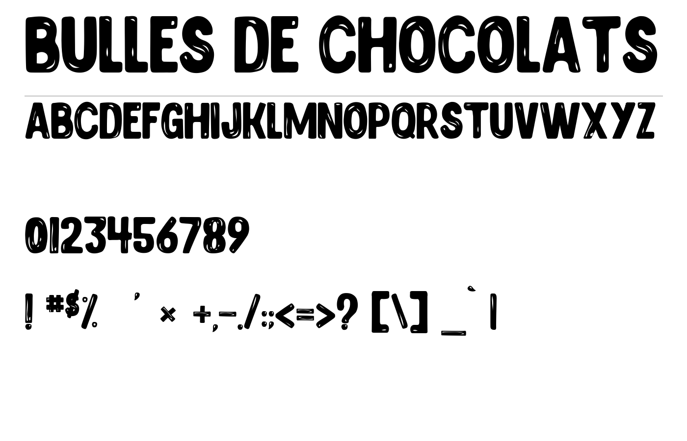 BULLES DE CHOCOLATS Font preview