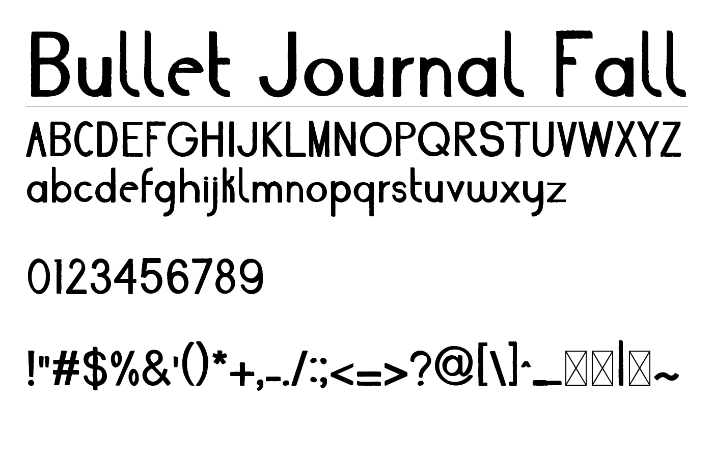 Bullet Journal Font preview