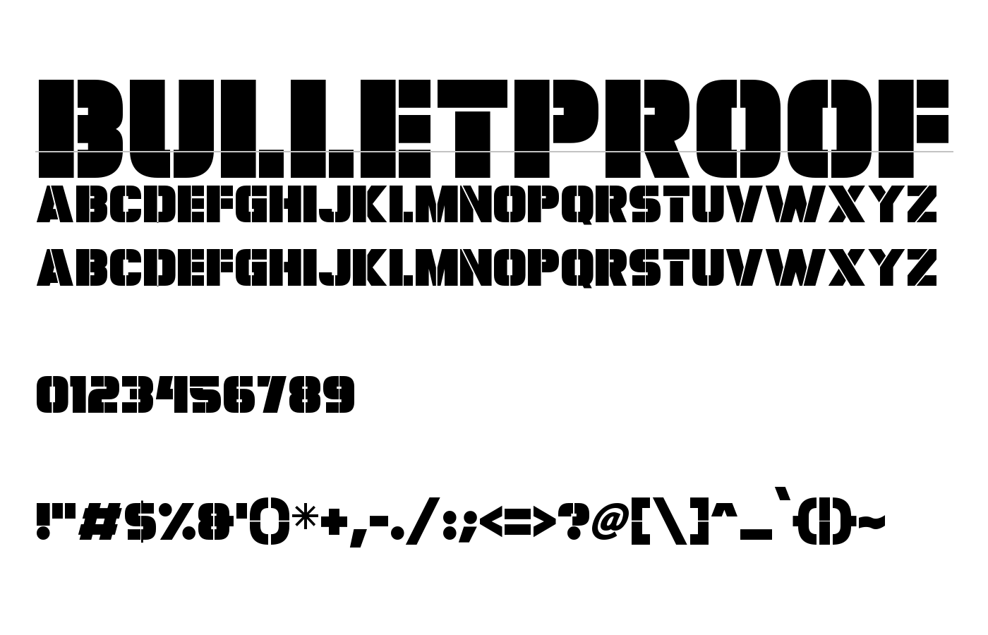 Bulletproof Font preview