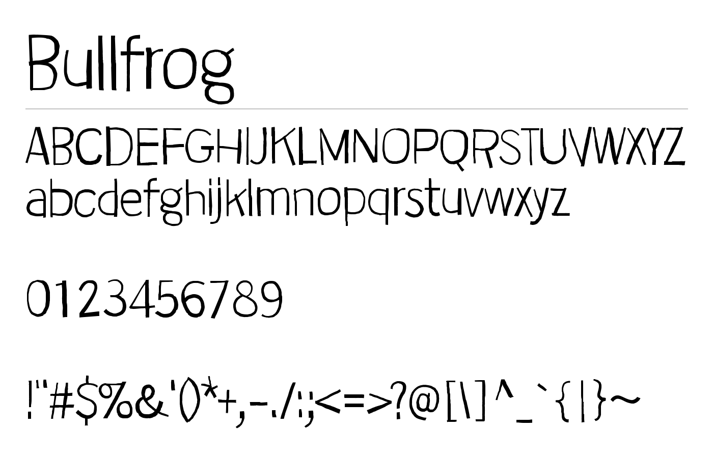 Bullfrog Font preview