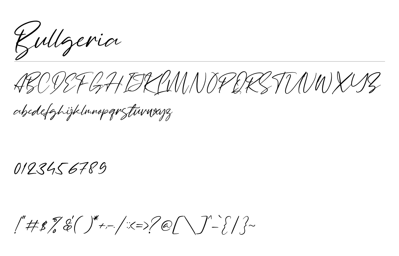 Bullgeria Font preview