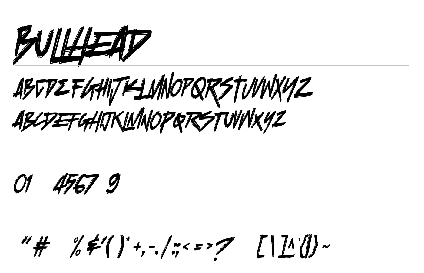 Bullhead Font preview