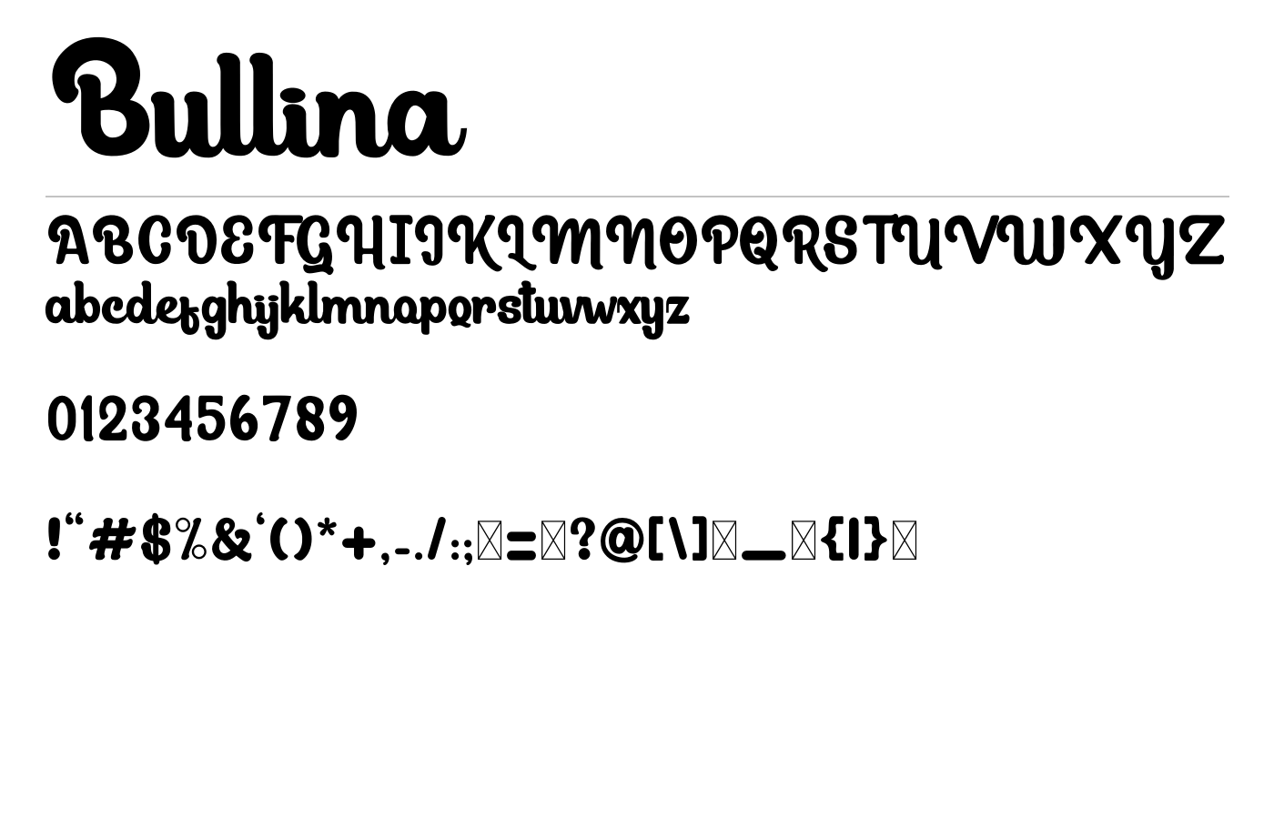 Bullina Font preview