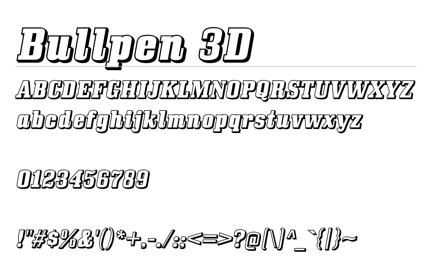 Bullpen Font preview