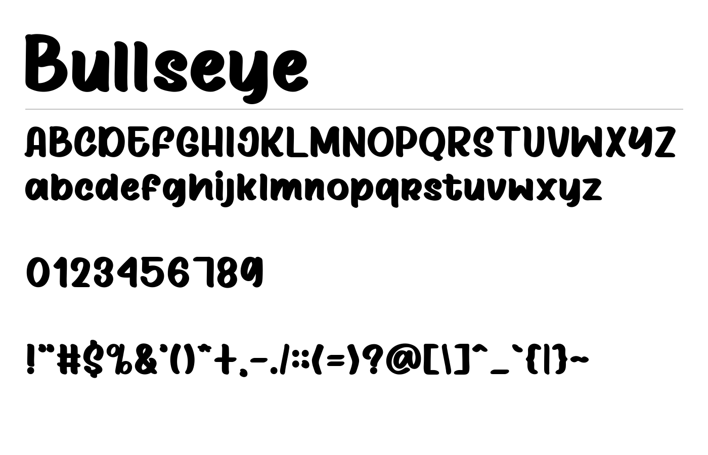 Bullseye Font preview