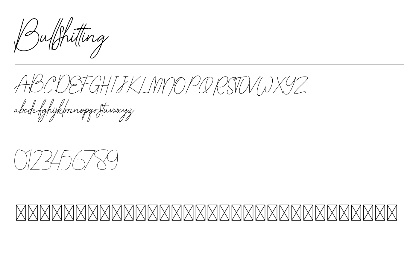 Bullshitting Font preview