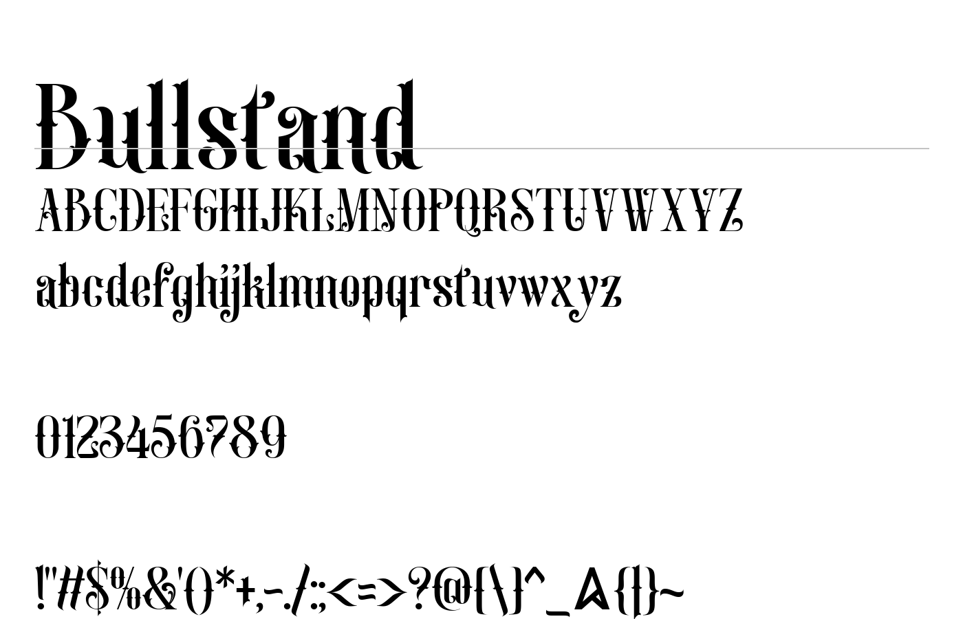 Bullstand Font preview