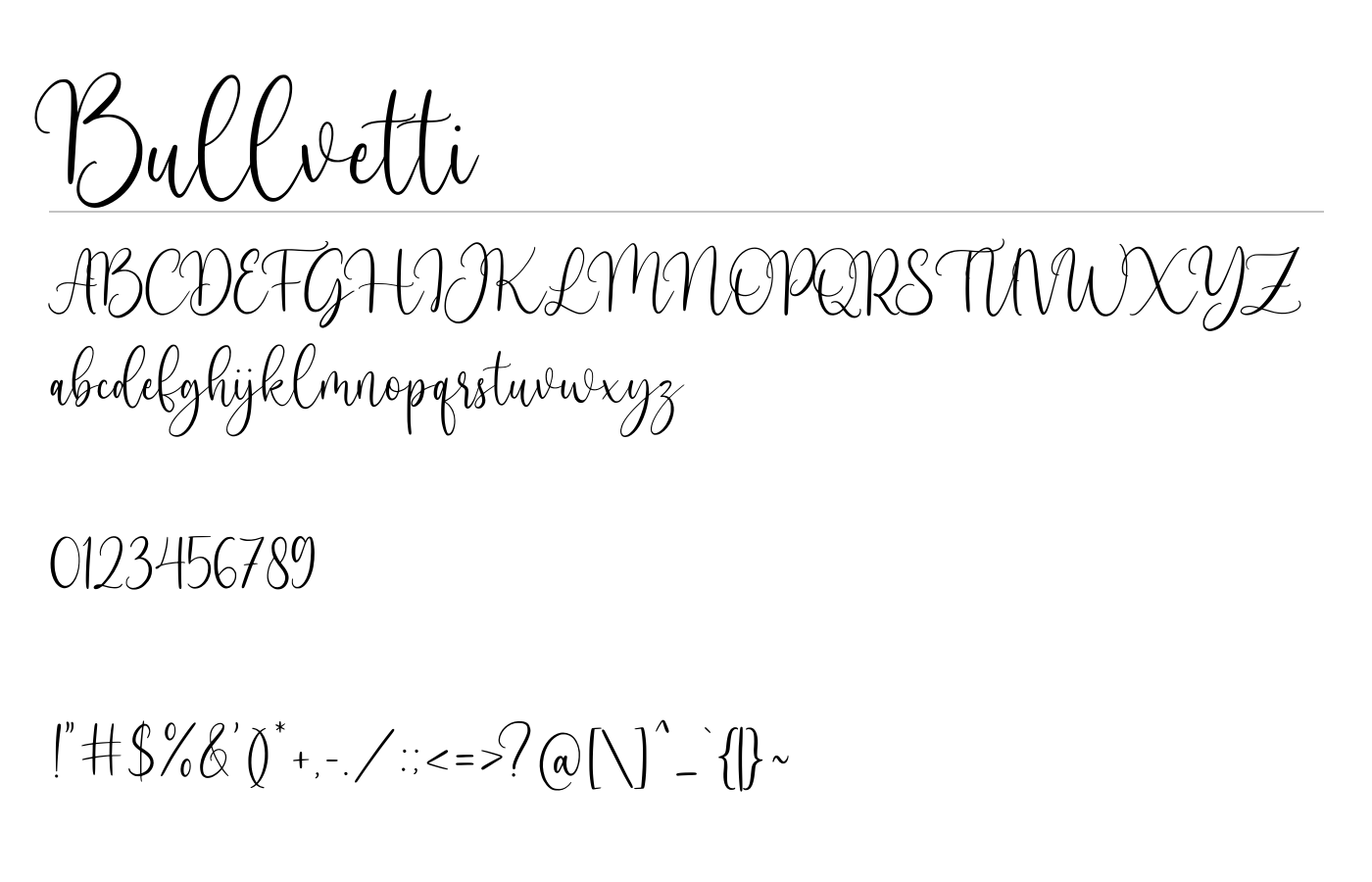 Bullvetti Font preview