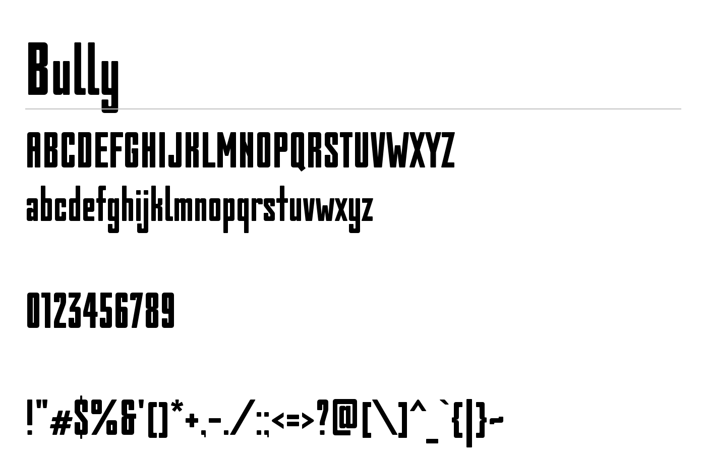 Bully Font preview