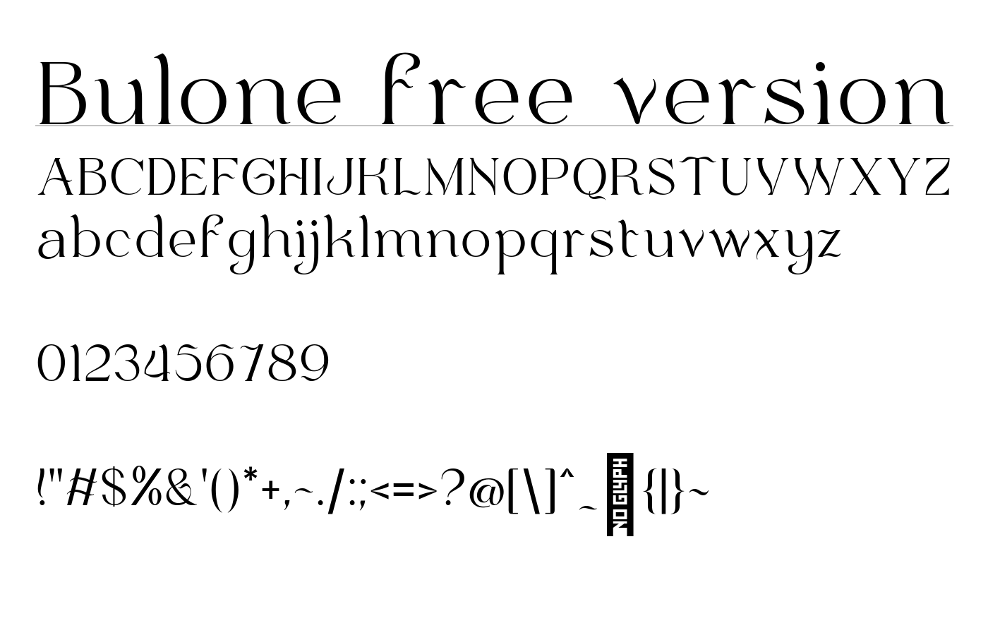 Bulone free version Font preview