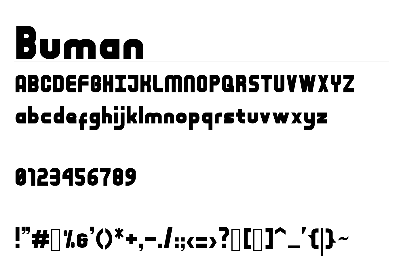 Buman Font preview