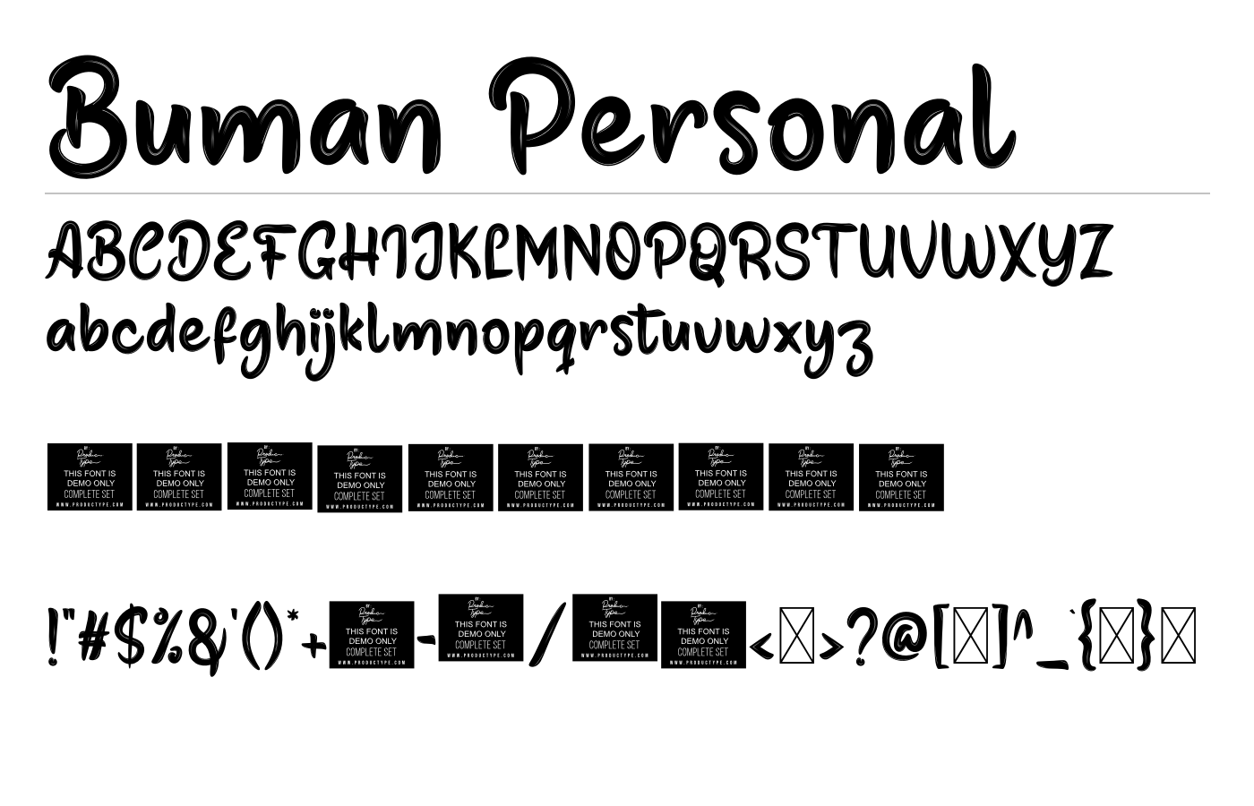 Buman Personal Font preview