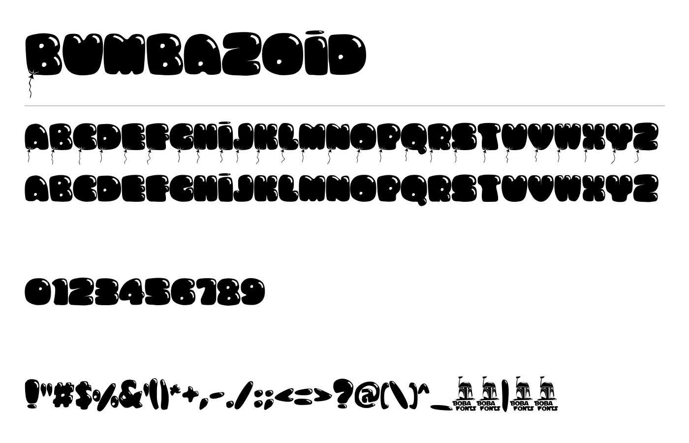 Bumbazoid Font preview