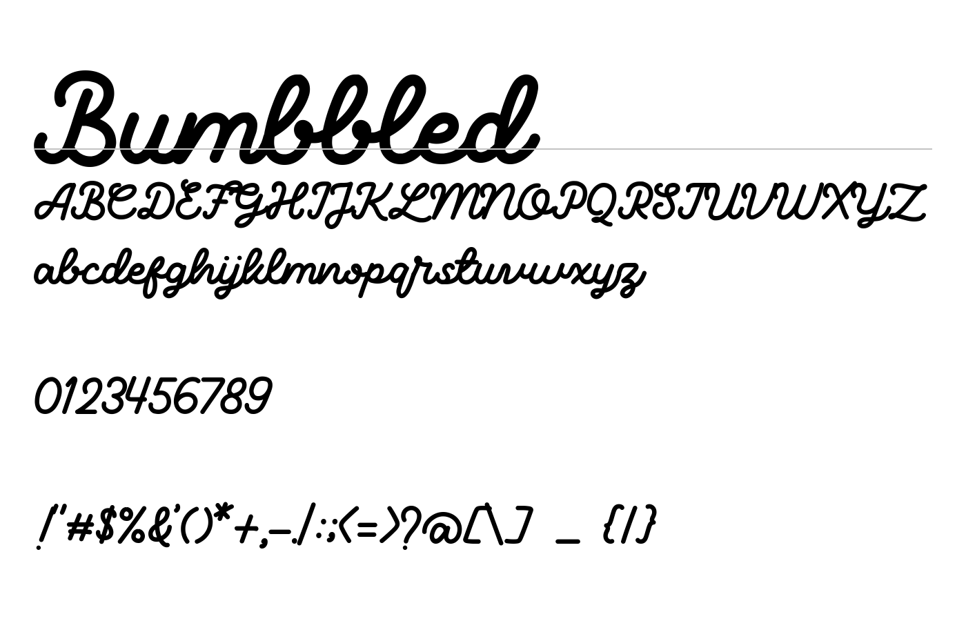 Bumbbled Font preview
