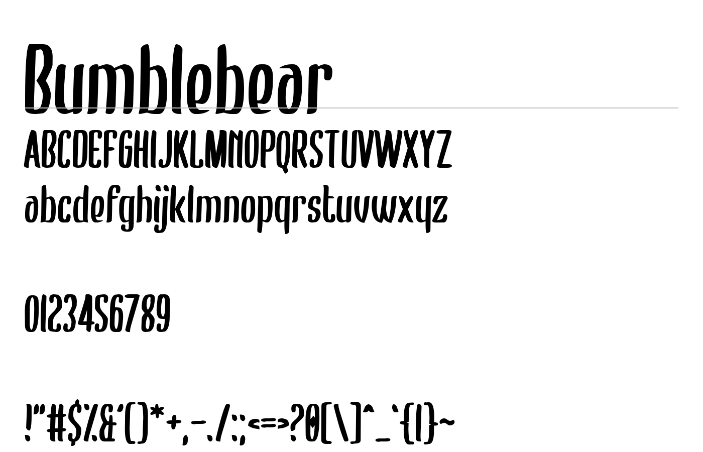 Bumblebear Font preview