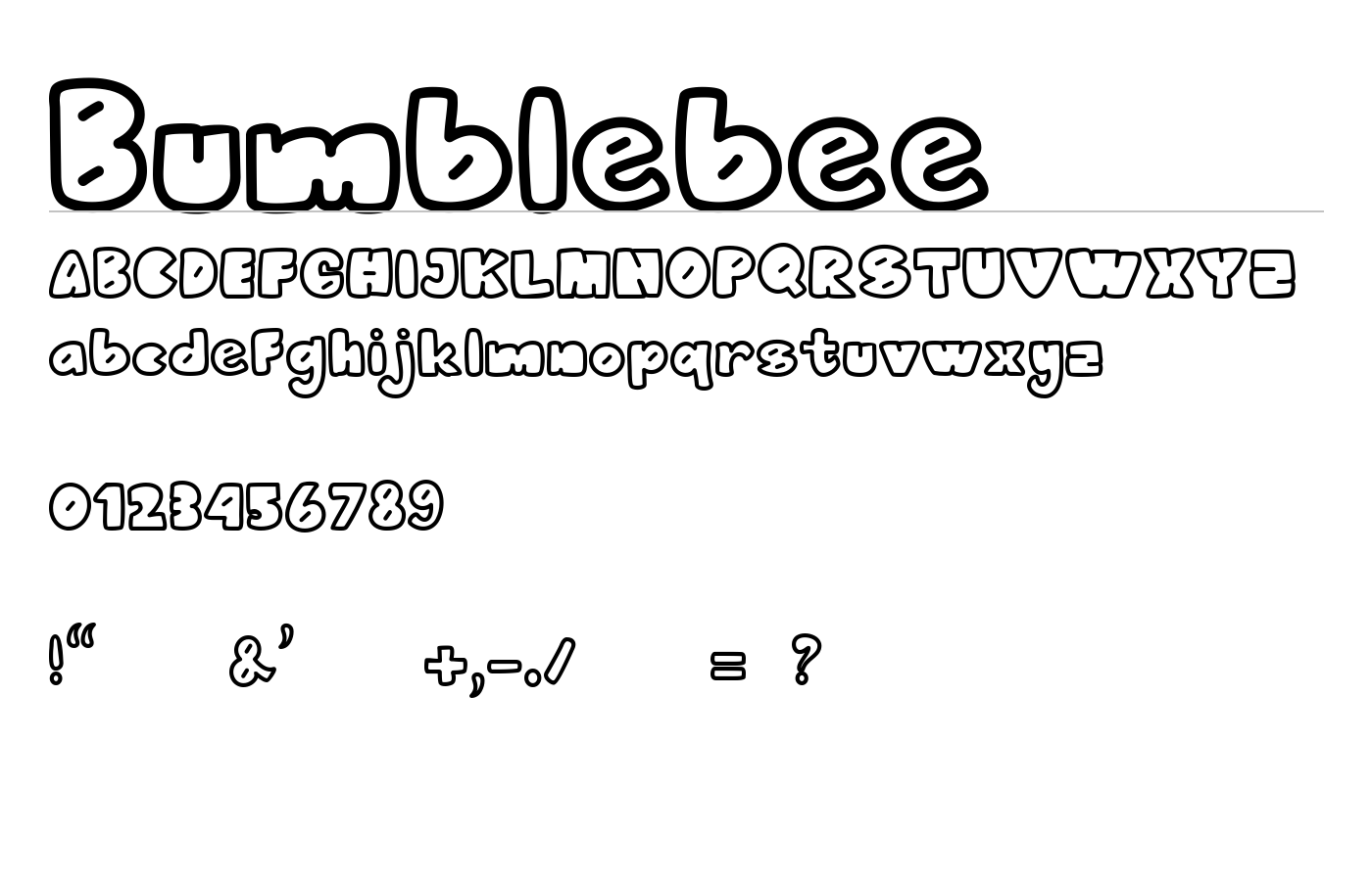 Bumblebee Font preview
